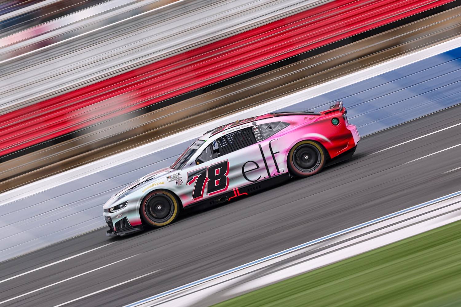 Katherine Legge, driver of the #78 e.l.f. Cosmetics Chevrolet, drives during practice for the NASCAR Cup Series Coca-Cola 600 at Charlotte Motor Speedway on May 23, 2026 in Concord, North Carolina. (Photo by David Jensen/Getty Images)