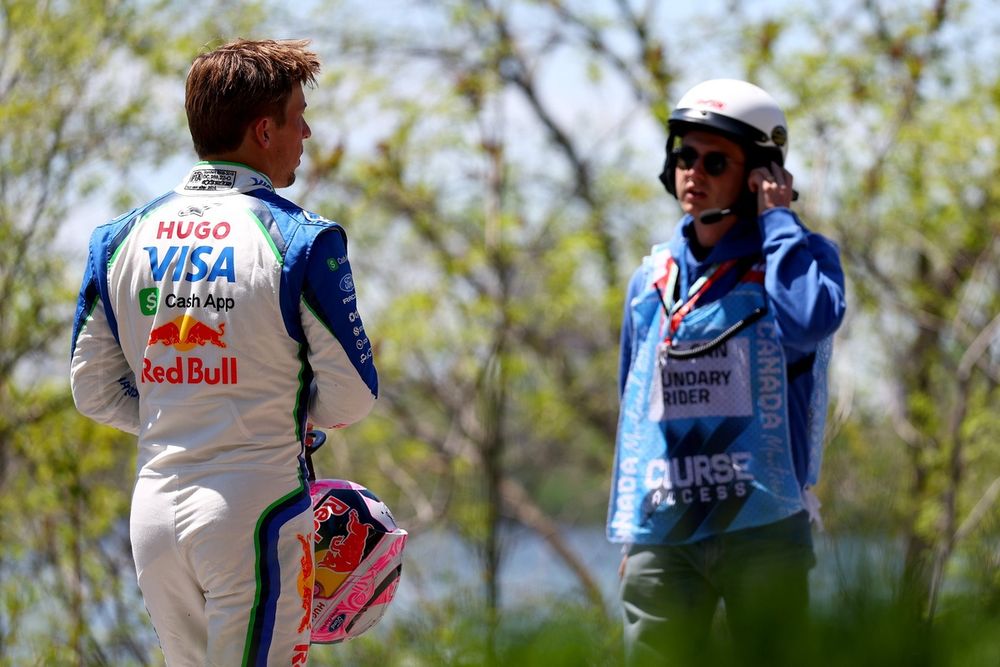 Liam Lawson stopped on track in the sole practice session for the Canadian GP