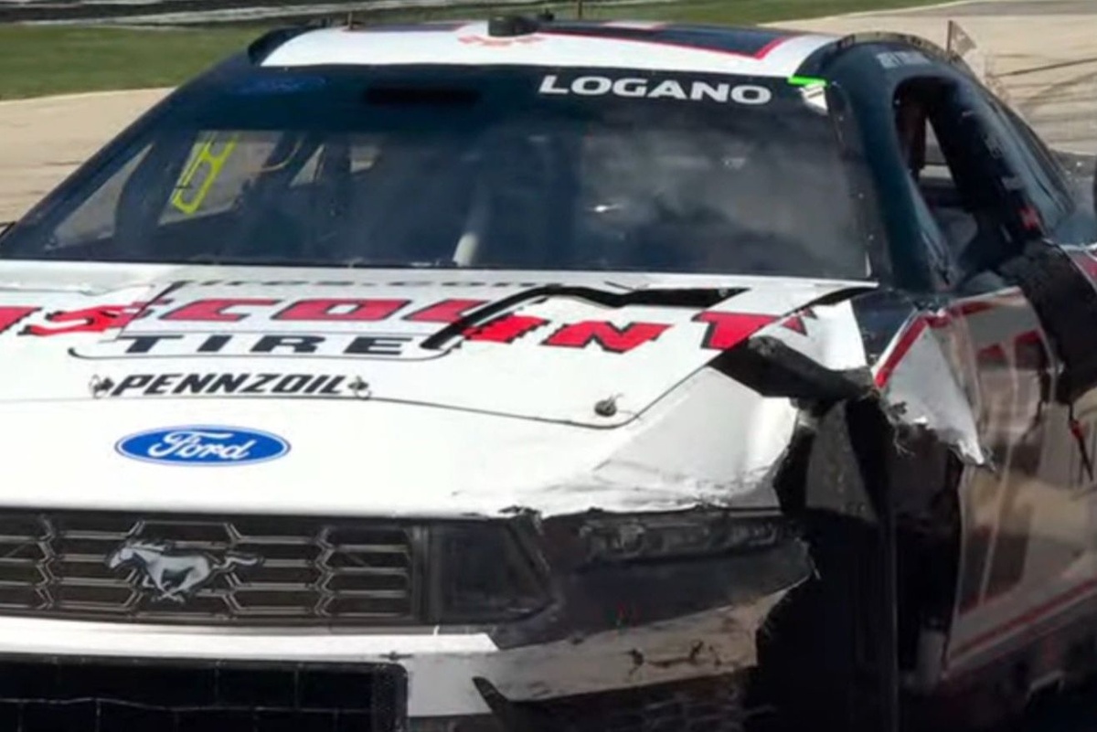 After lucky escape, Joey Logano’s car gets destroyed in pit road incident