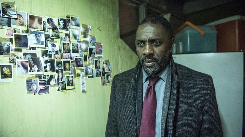 Idris Elba in tweed suit as John Luther in Luther