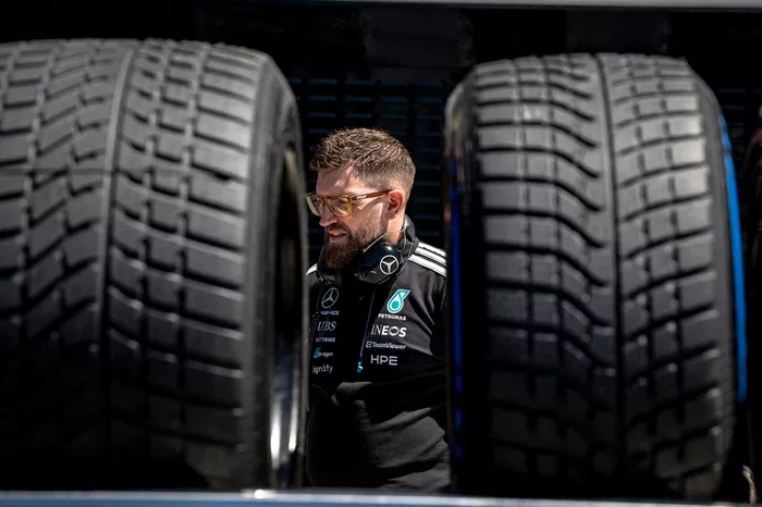 Mercedes pit crew member
