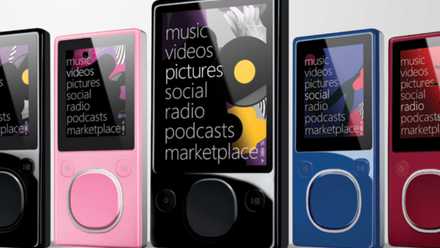 A promotional image of the Microsoft Zune.
