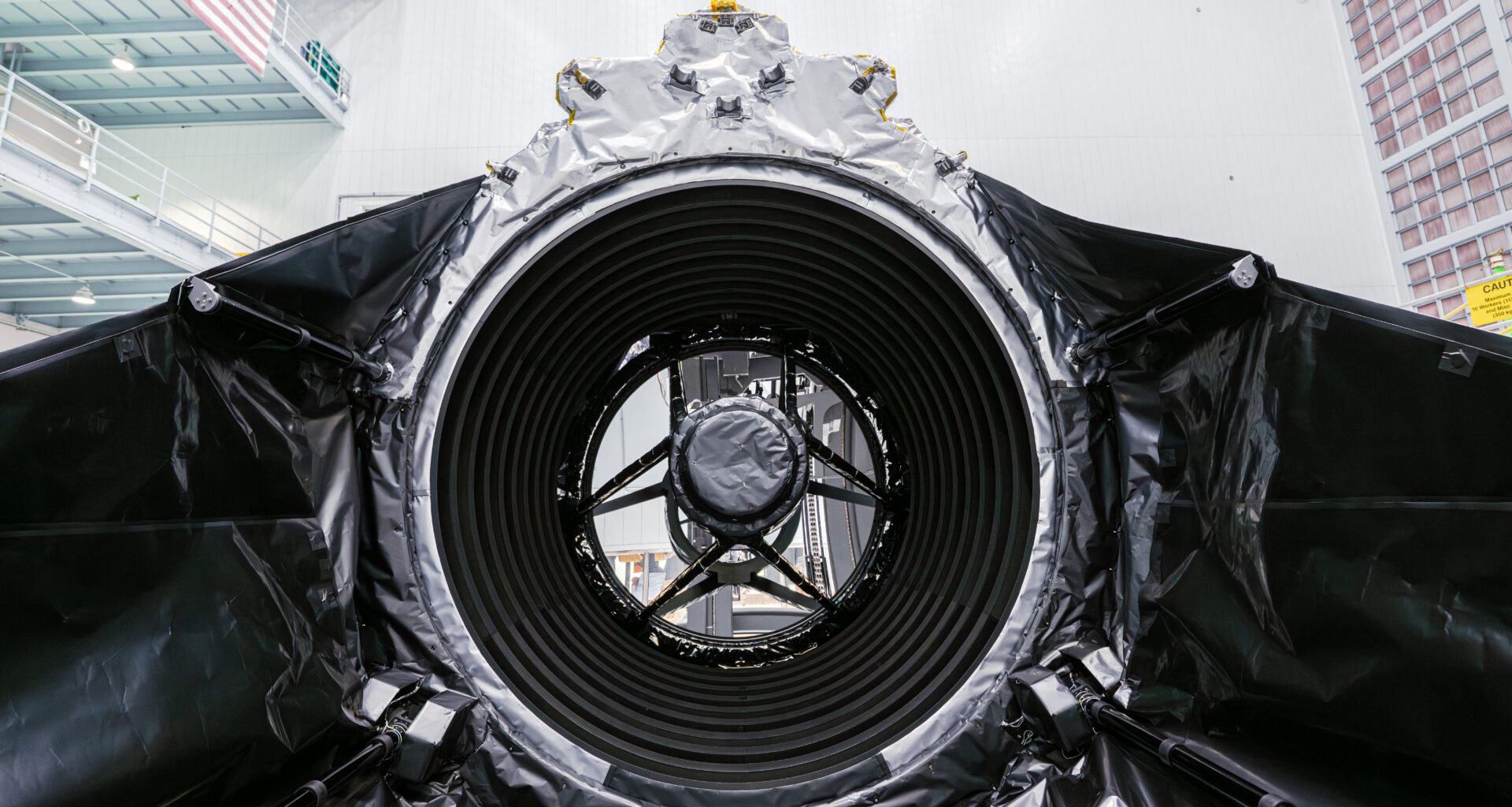 Wide shot, close-up view of Roman's primary mirror