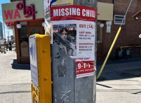 A poster circulated to help locate missing girl Esther is seen in Toronto. HANDOUT