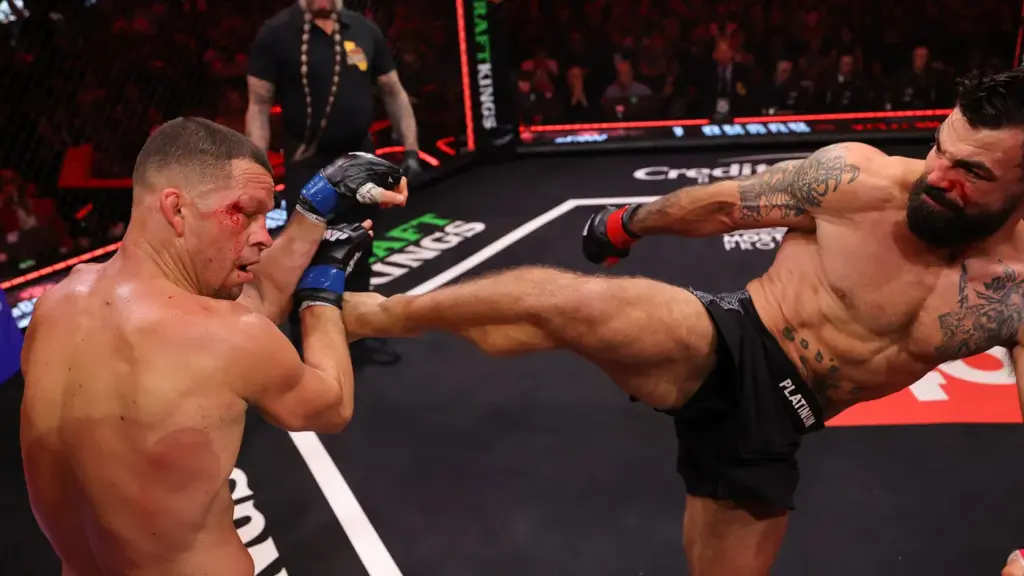 Mike Perry Wins Bloody War With Nate Diaz Due To Stoppage After Two Rounds