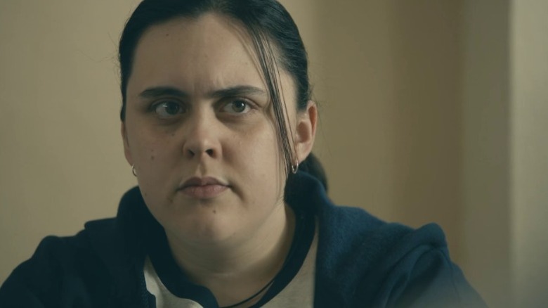 Rae (Sharon Rooney) furrowing her brows on My Mad Fat Diary S1E3