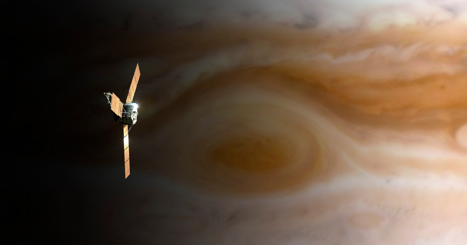 In 1995, NASA’s Galileo spacecraft sent a probe into Jupiter’s atmosphere that kept transmitting for just 58 minutes as it fell, returning the first direct readings from inside the giant planet before rising heat and pressure silenced it for good