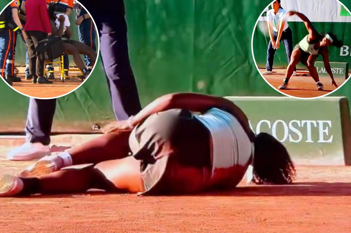 Hailey Baptiste wheeled off court after gruesome French Open injury