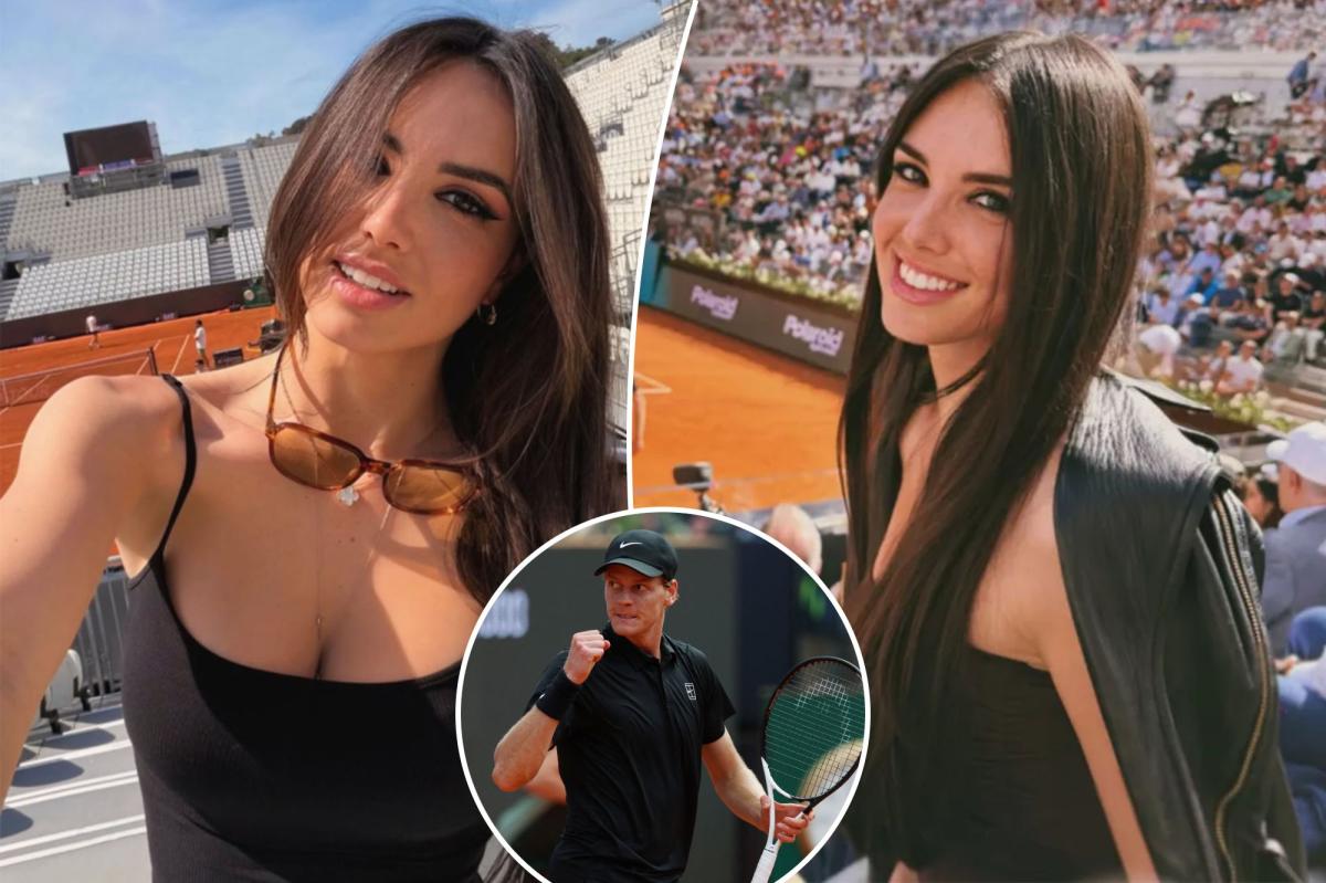 Stunning TV presenter Giusy Meloni takes in Jannik Sinner match at Italian Open