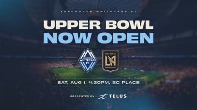 Due to demand, upper bowl opened for Vancouver Whitecaps FC return to BC Place on August 1