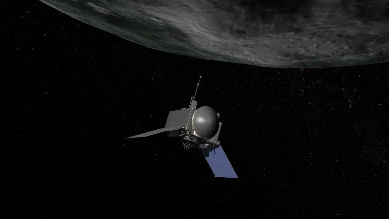 Artist's concept of OSIRIS-Rex Mission to asteroid Bennu. Credit - NASA/Goddard/Chris Meaney