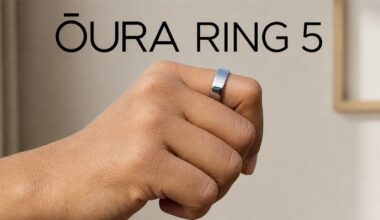 Size comparison showing the 40 percent smaller Oura Ring 5