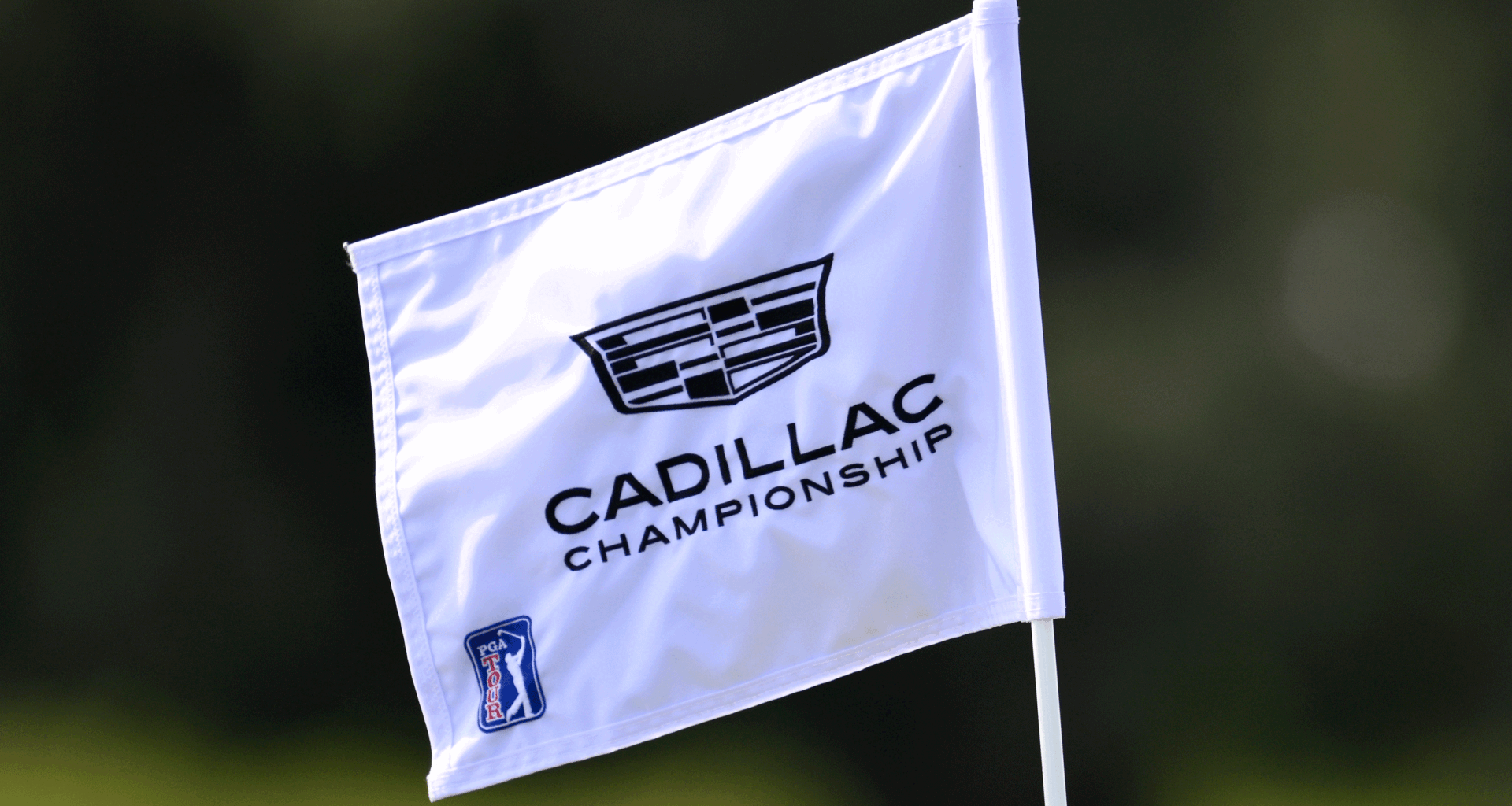 A Cadillac Championship pin flag at the 2026 event debut