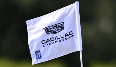 A Cadillac Championship pin flag at the 2026 event debut
