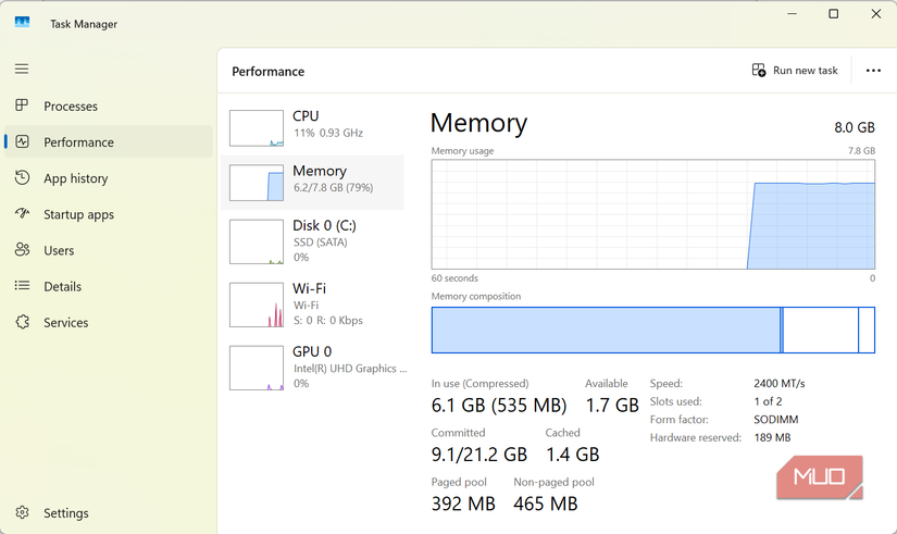 PC performance on Device Manager
