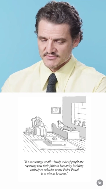 Pedro Pascal on New Yorker Cartoons IG Feed