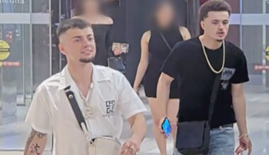 An image recorded at the Montreal Casino of Chad Pinel, left, and Jayden Pinel hours before Conor Patrick O'Loughlin was killed.
