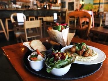 Lunchtime service at Chick Pea restaurant.