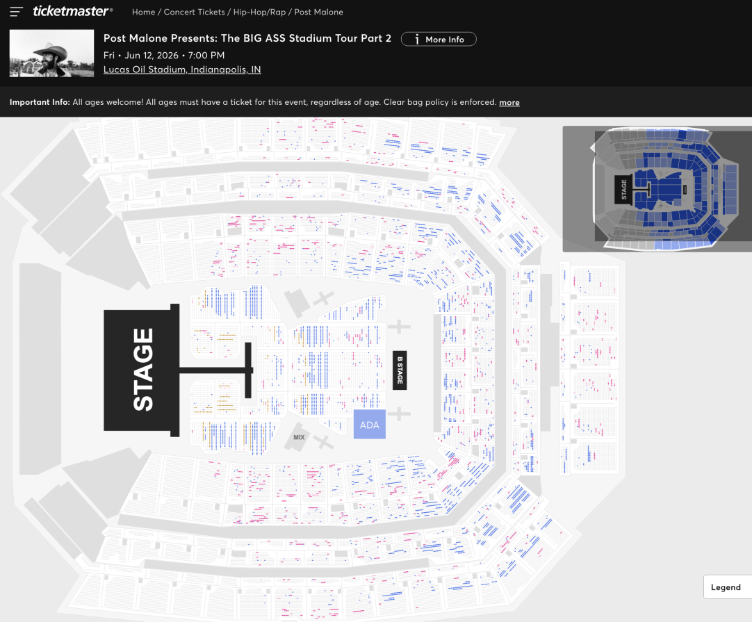 Post Malone Ticket Sales Indianapolis