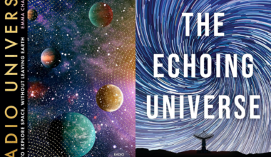 Radio Universe (L) and The Echoing Universe (R), books by
