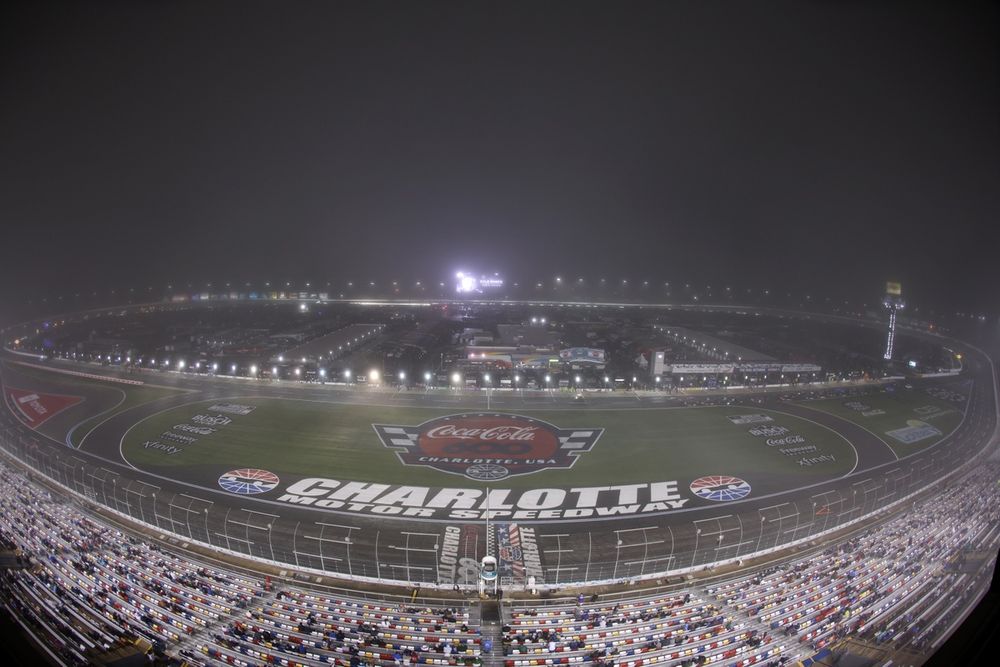 Rain and fog at Charlotte Motor Speedway