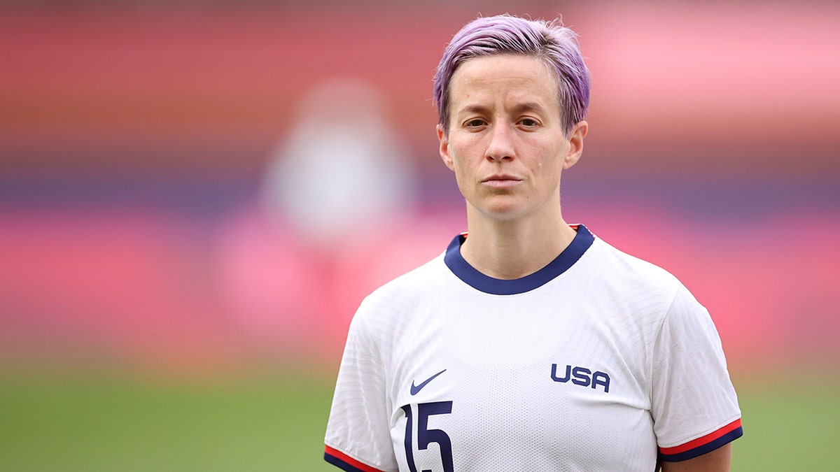 Megan Rapinoe #15 of Team United States lines up on the field at Kashima Stadium