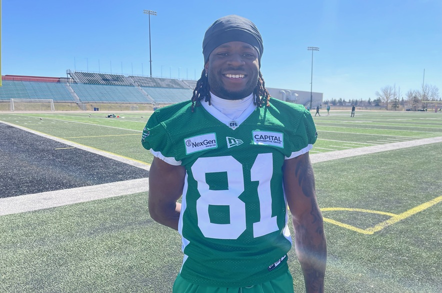Shemar McBean in Saskatchewan Roughrider uniform #81