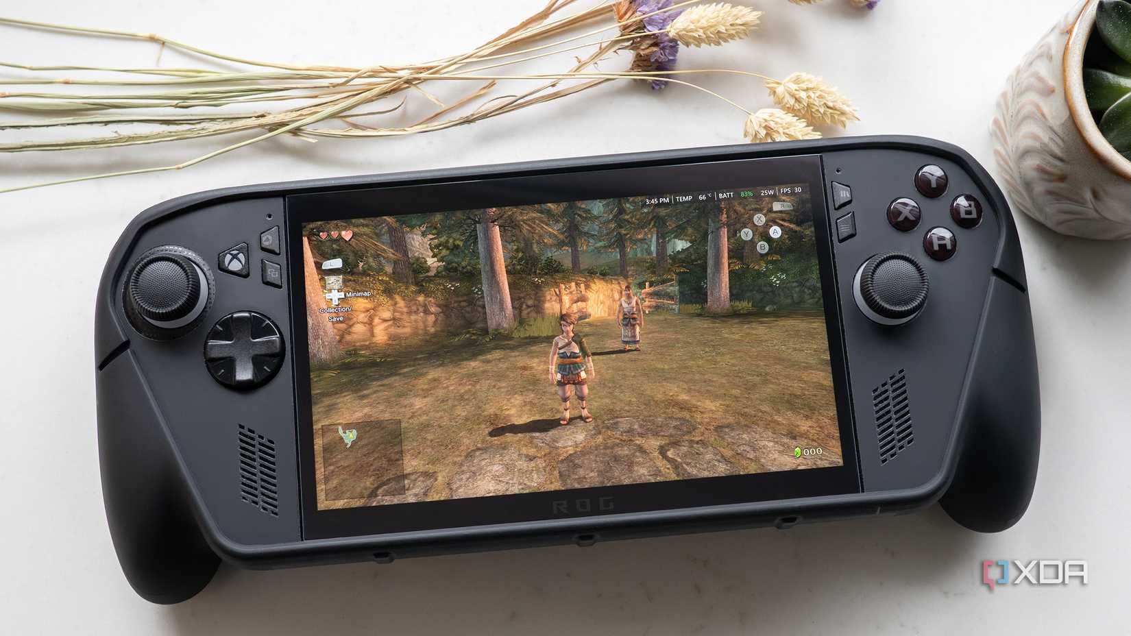 The ROG Xbox Ally X with Twilight Princess HD running on it