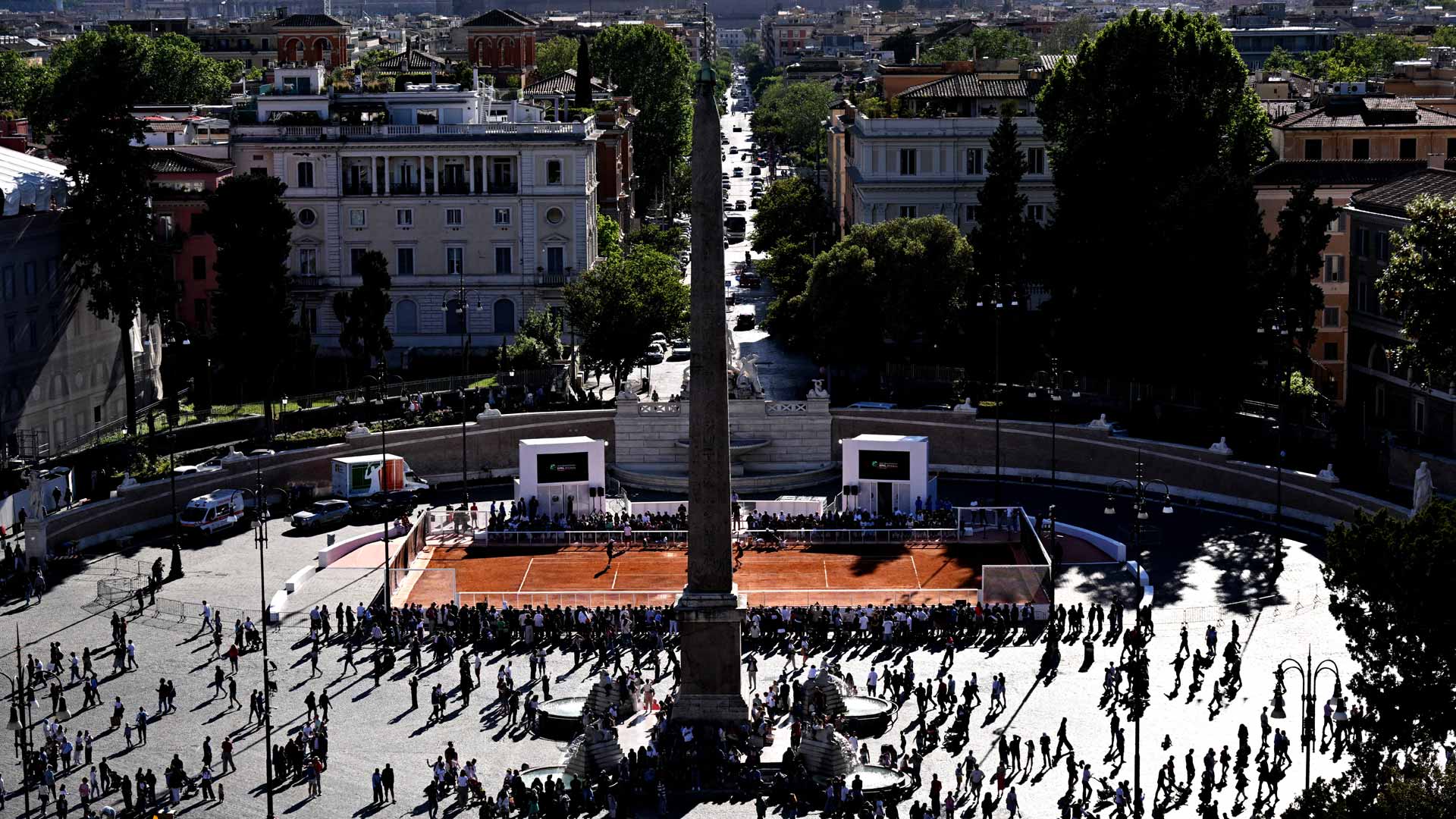 Piazza del Popolo, where the 2026 Internazionali BNL d'Italia draw ceremony will take place.