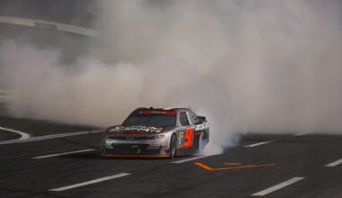 Ross Chastain wins strange NASCAR O'Reilly Charlotte race, marred by rain, fog, oil slick