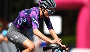 VILLARS-SUR-OLLON, SWITZERLAND - AUGUST 15: Amber Pate of Australia and Team Liv AlUla Jayco crosses the finish line during the 4th Tour de Romandie Feminin 2025, Stage 1 a 4.4km individual time trial stage from Huemoz to Villars-sur-Ollon / #UCIWWT / on August 15, 2025 in Villars-sur-Ollon, Switzerland. (Photo by Dario Belingheri/Getty Images)