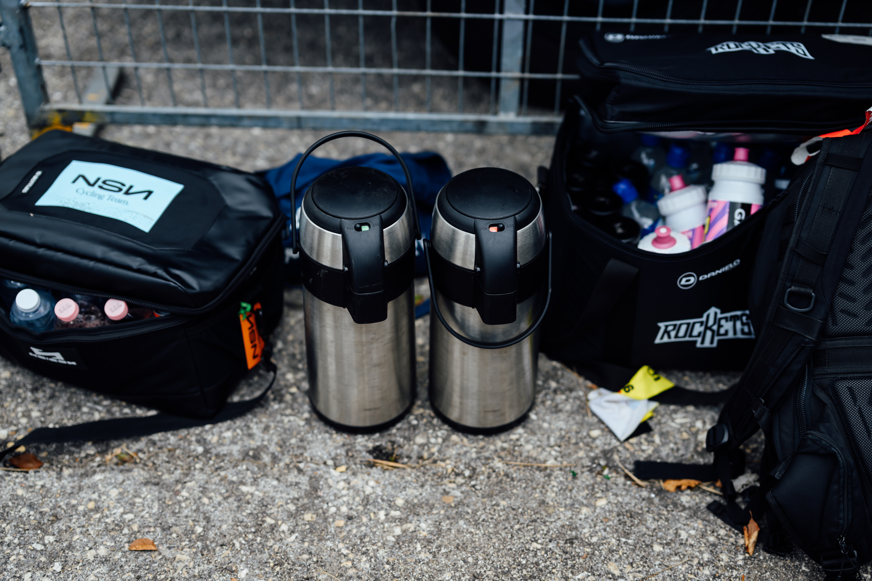 Hot drinks for the riders on arrival at the summit finish. Images from 2026 Giro d'Italia stage 7 to Blockhaus