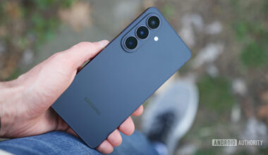 Someone holding the Galaxy S26, showing the back of the phone.