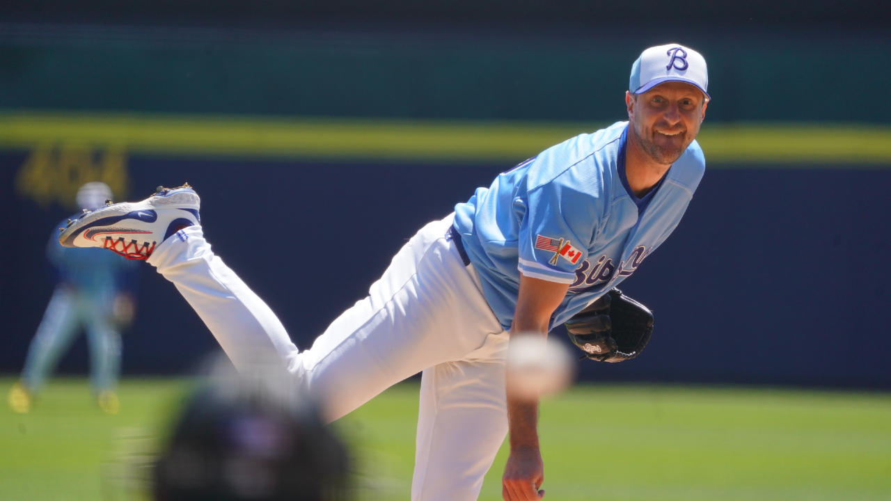 Blue Jays' Max Scherzer pitches three scoreless innings in first rehab start
