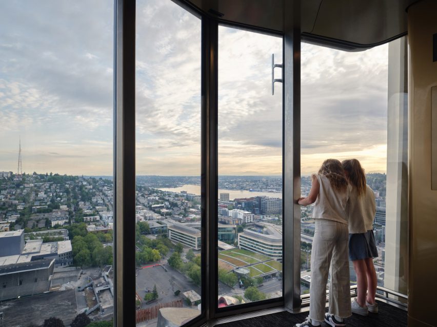 Seattle Space Needle double decker elevators