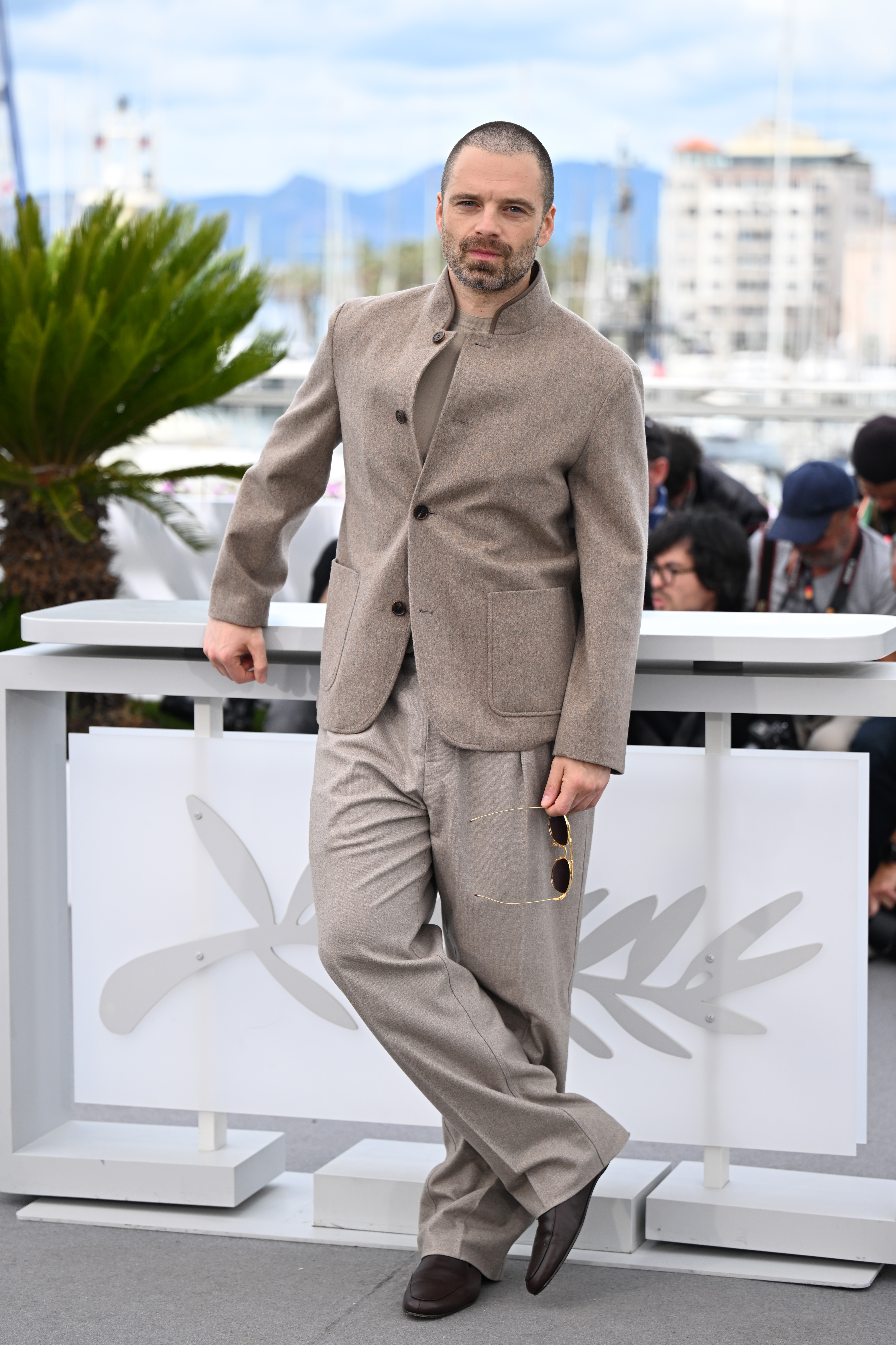 Sebastian Stan wearing Loro Piana