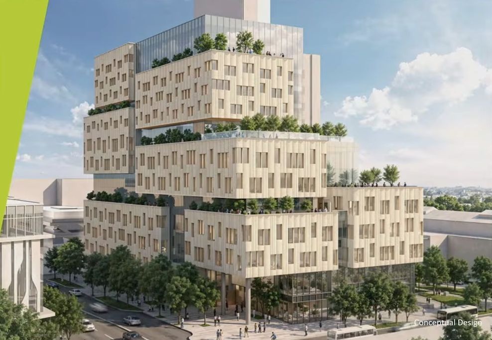 sfu medical school surrey centre block concept