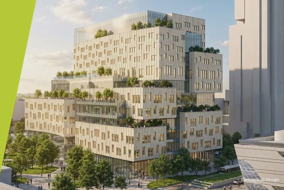 sfu medical school surrey centre block concept