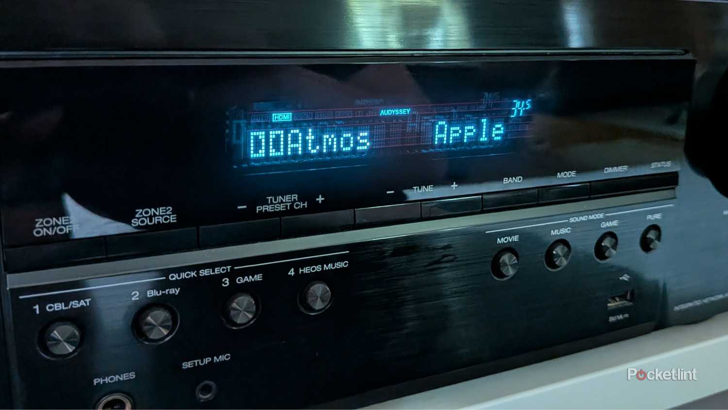 Dolby Atmos displayed on a receiver.