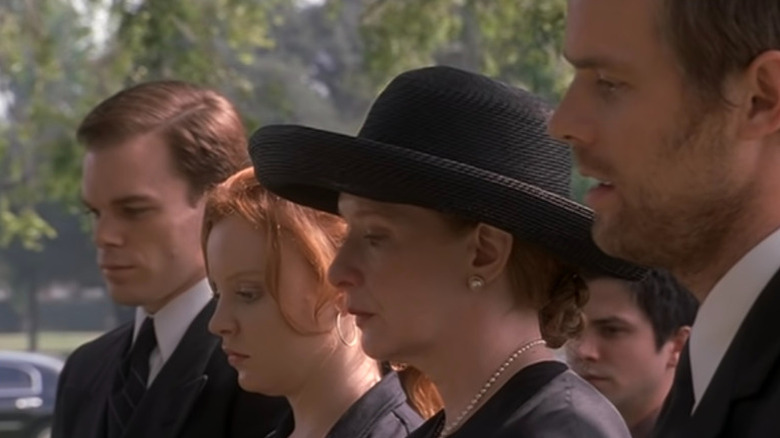 The Fisher family at a funeral