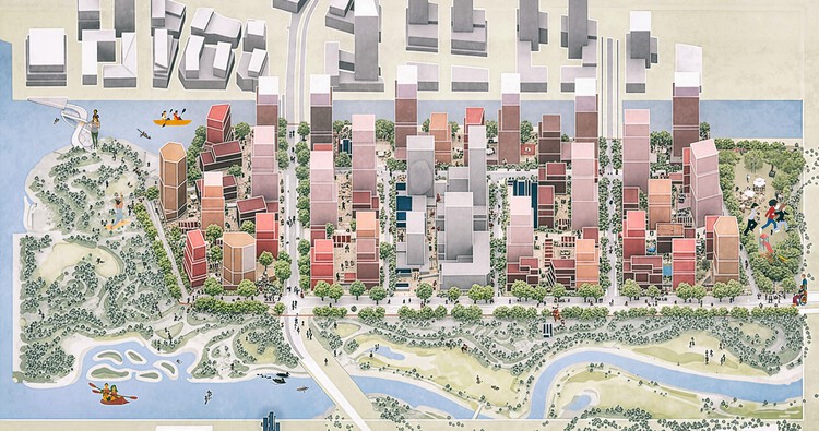 SLA Designs Public Spaces and Streetscapes for Toronto's New Island Community in the Port Lands - Image 1 of 11