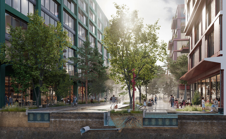 SLA Designs Public Spaces and Streetscapes for Toronto's New Island Community in the Port Lands - Image 6 of 11