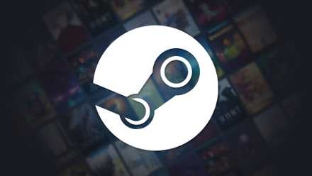 Official key art for Steam featuring the application's logo and games in the background