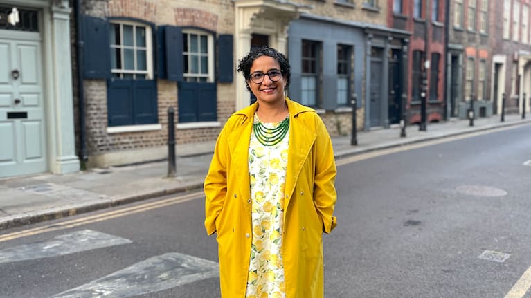 Sumita Paul in London last year. Travel is a focus of her budget now.