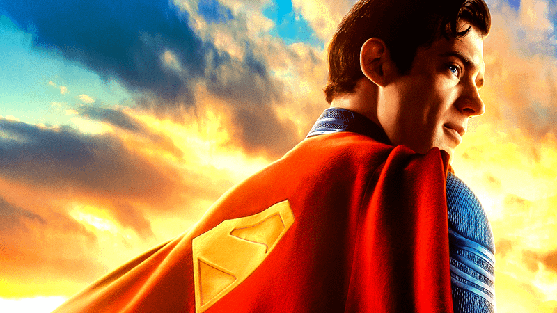 David Corenswet as Superman in poster for 'Superman.'