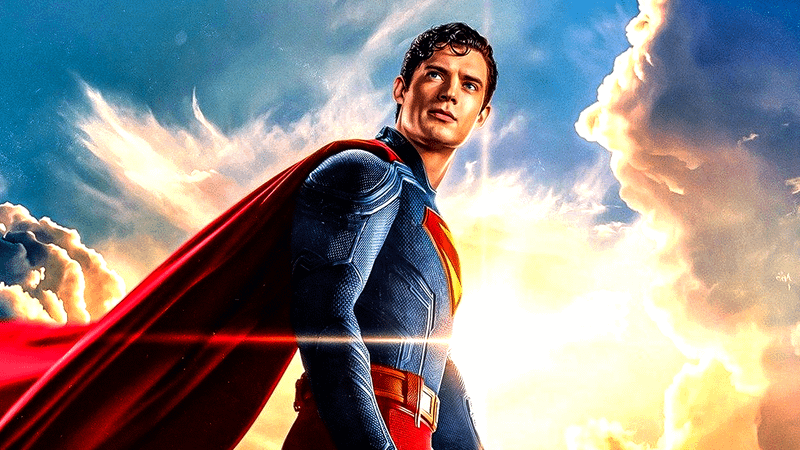 David Corenswet as Superman in poster for 'Superman.'