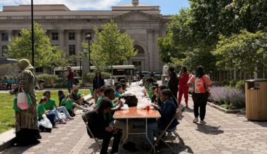 Rodney Square turns into a tennis court for Wilmington students