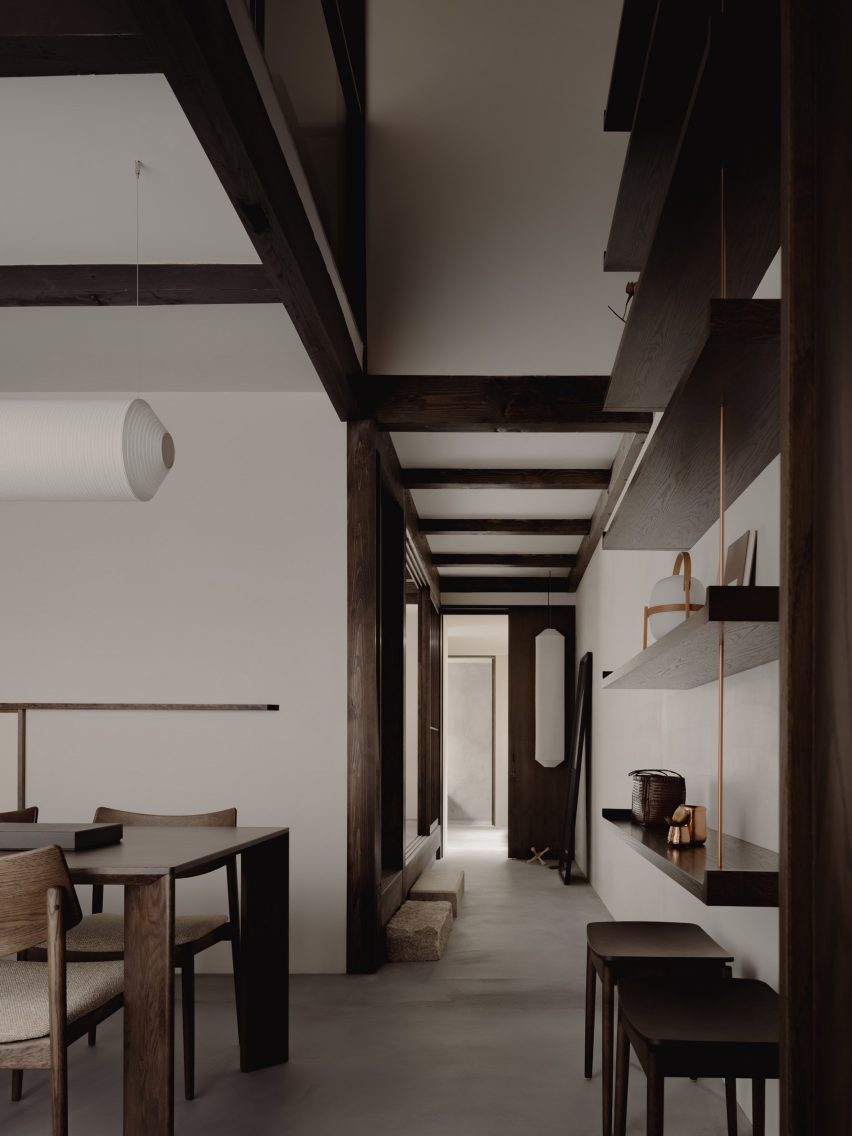 Double-height ceiling in Kyoto house