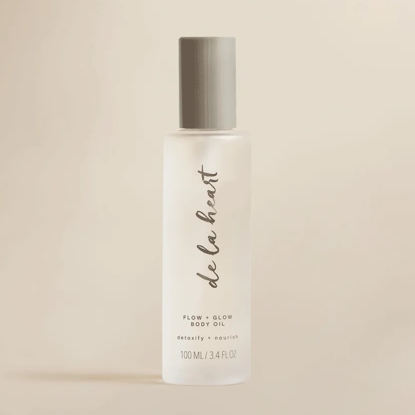 De La Heart Flow + Glow Body Oil &ndash; Ultra-Hydrating Natural Body Oil With Botanical Extracts &ndash; Smooths, Nourishes &amp; Enhances Radiance &ndash; Vegan, Paraben-Free, Clean Beauty