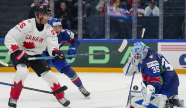 WORLDS: Bouchard collects first goal & Nurse adds an assist in Canada's 6-0 shutout of Italy